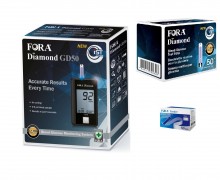 Glucometru Fora Diamond GD50 + 50 teste glicemie + 50 ace